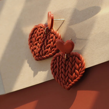 Boucles d'oreilles macramé coeur