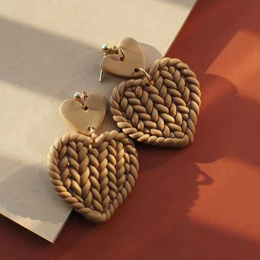 Boucles d'oreilles macramé coeur