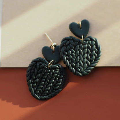 Boucles d'oreilles macramé coeur