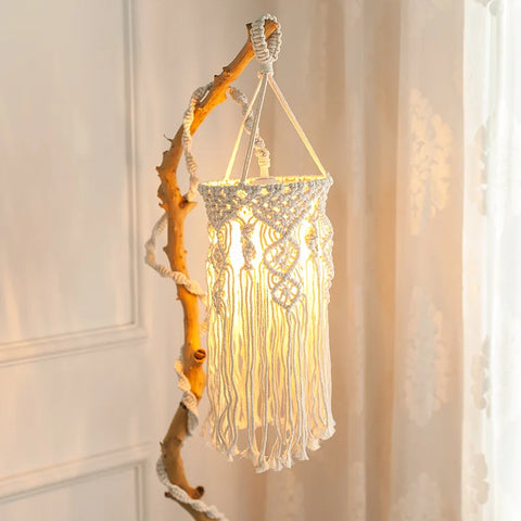 Suspension lampe macramé