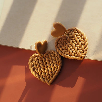 Boucles d'oreilles macramé coeur