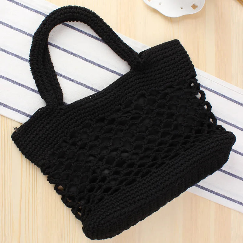 Sac macramé noir