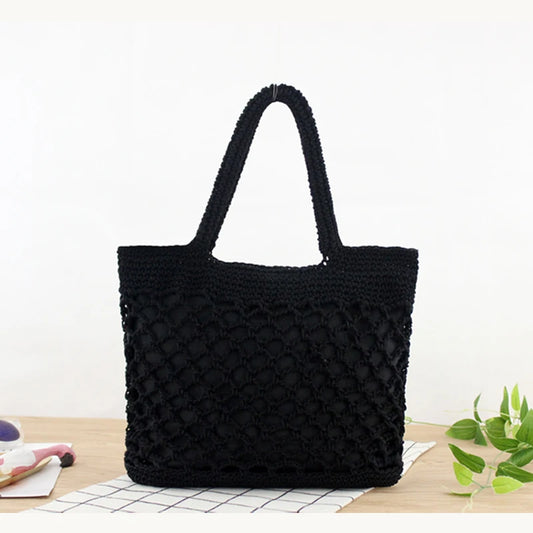 Sac macramé noir