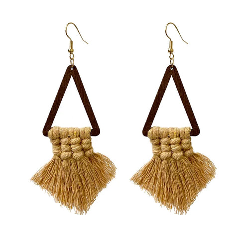 Boucles d’oreilles macramé géométriques