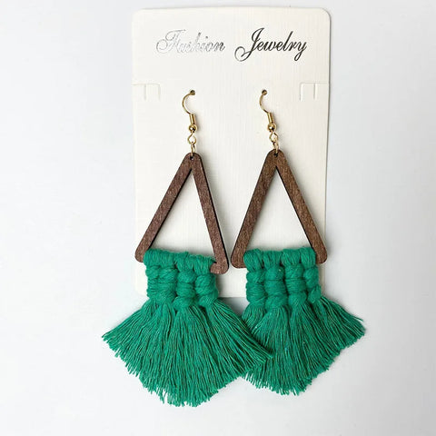Boucles d’oreilles macramé géométriques