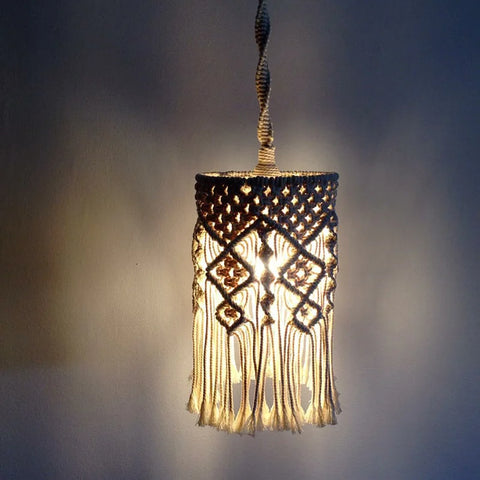 Suspension lampe macramé
