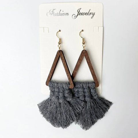 Boucles d’oreilles macramé géométriques
