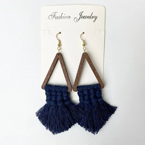 Boucles d’oreilles macramé géométriques