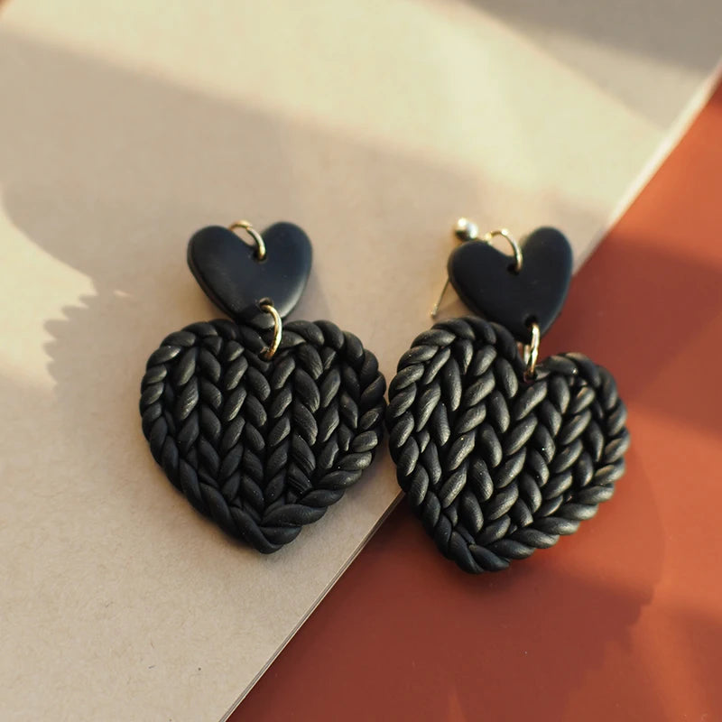 Boucles d'oreilles macramé coeur