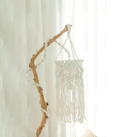 Suspension lampe macramé