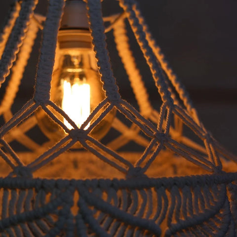 Abat-jour bohème en macramé