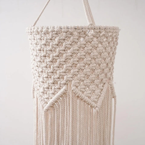 Abat-jour macramé blanc