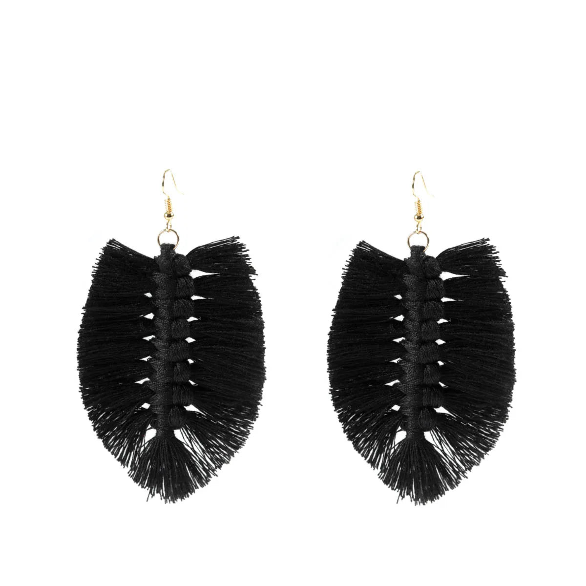 Boucle d’oreille macramé plume