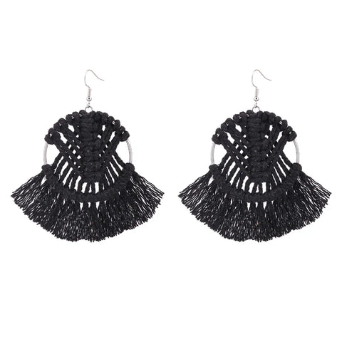 Boucles d'oreilles en macramé