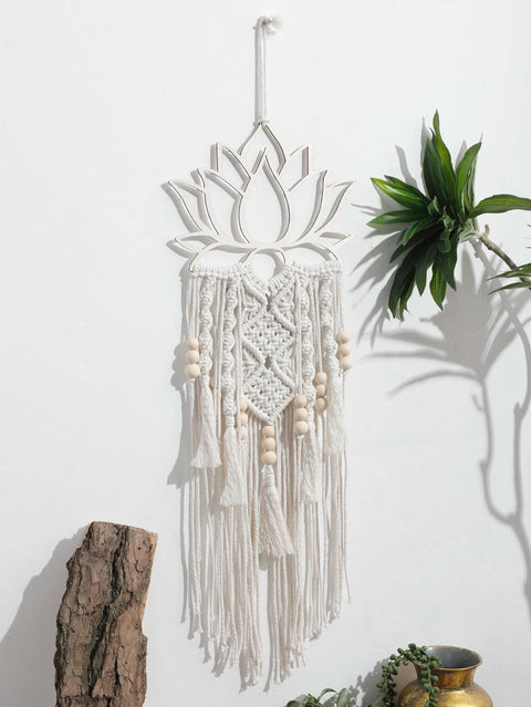 Attrape-rêve macramé fleur de lotus