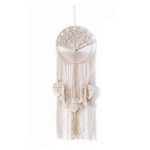 Grand attrape-reve arbre de vie en macramé