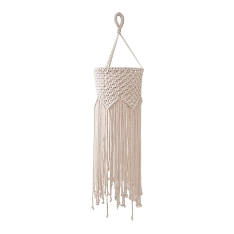 Abat-jour macramé blanc