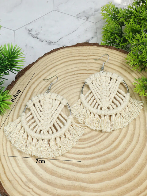 Boucles d'oreilles en macramé
