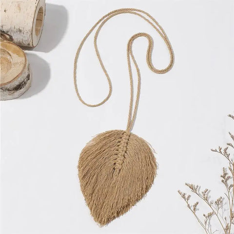 Embrasse rideau macramé feuille