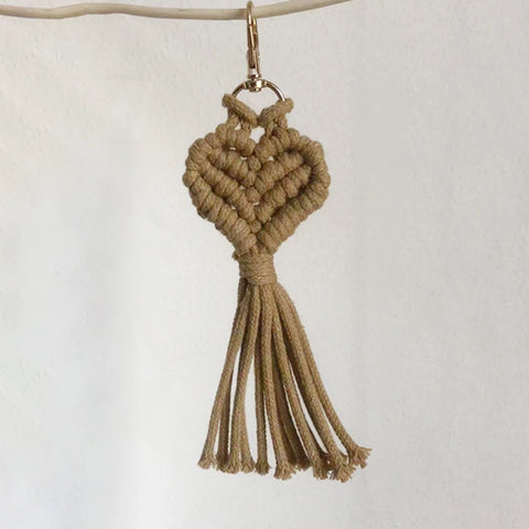 Porte-clé coeur macramé