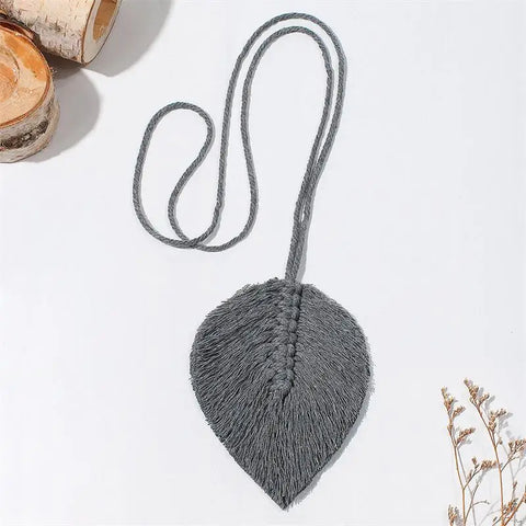 Embrasse rideau macramé feuille
