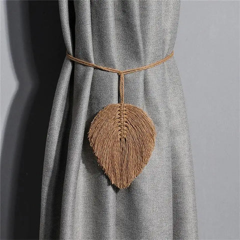 Embrasse rideau macramé feuille