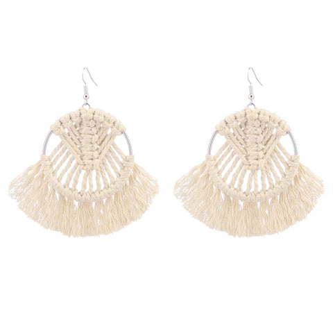 Boucles d'oreilles en macramé
