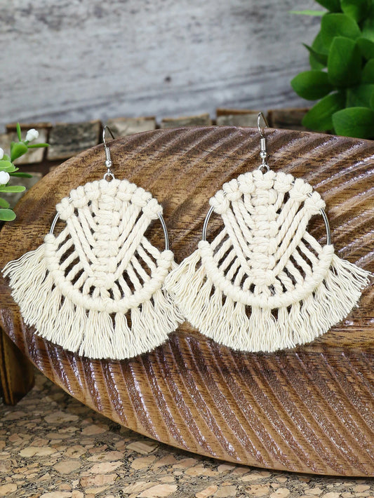 Boucles d'oreilles en macramé