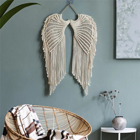 Macramé mural ailes d'ange-mur