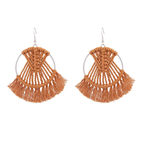 Boucles d'oreilles en macramé