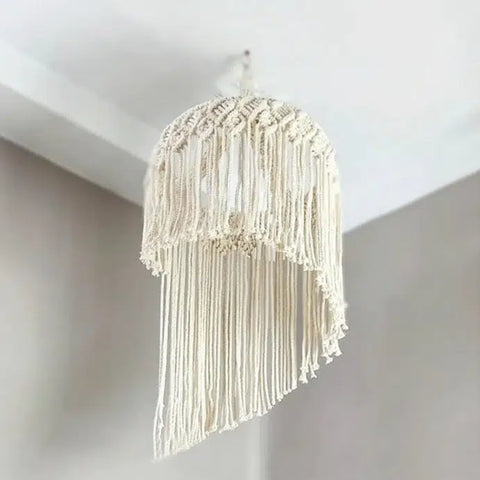 Abat-jour spirale macramé