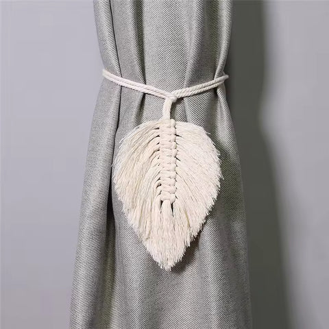 Embrasse rideau macramé feuille