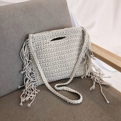 Sac à main macramé corde tressée