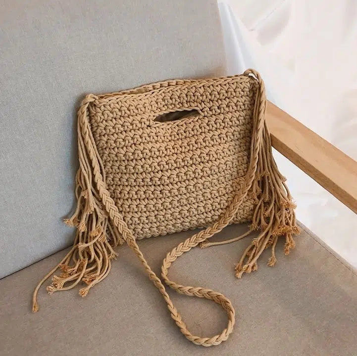 Sac à main macramé corde tressée