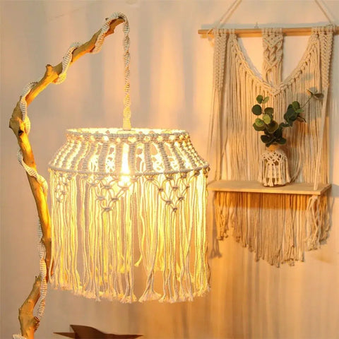 Suspension luminaire macramé